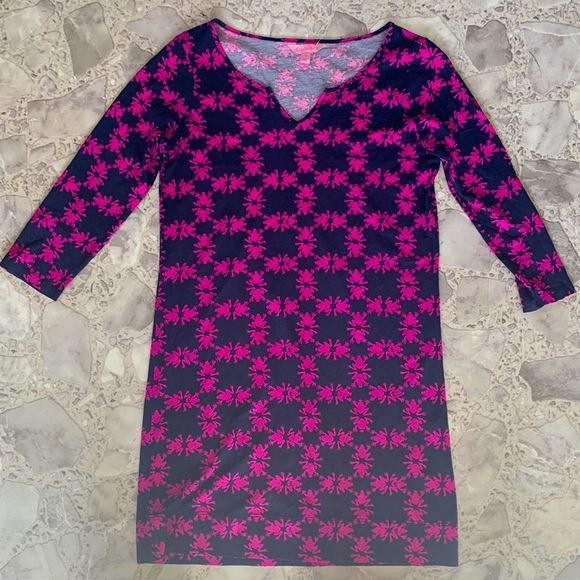 lilly pulitzer get happy frog theme dress Pima cotton pink and purple XS - Picture 3 of 9